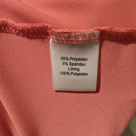 Peplum Melon-Colored Dress by Lemmie for Nina Leonard - Size M - Picture 5 of 5